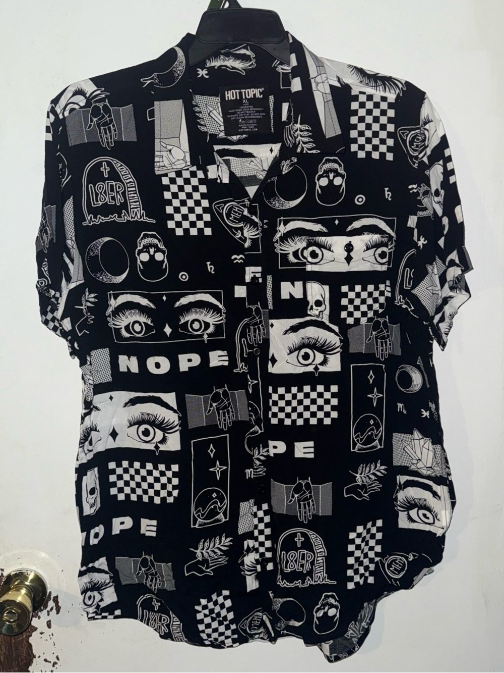 Black and white button up